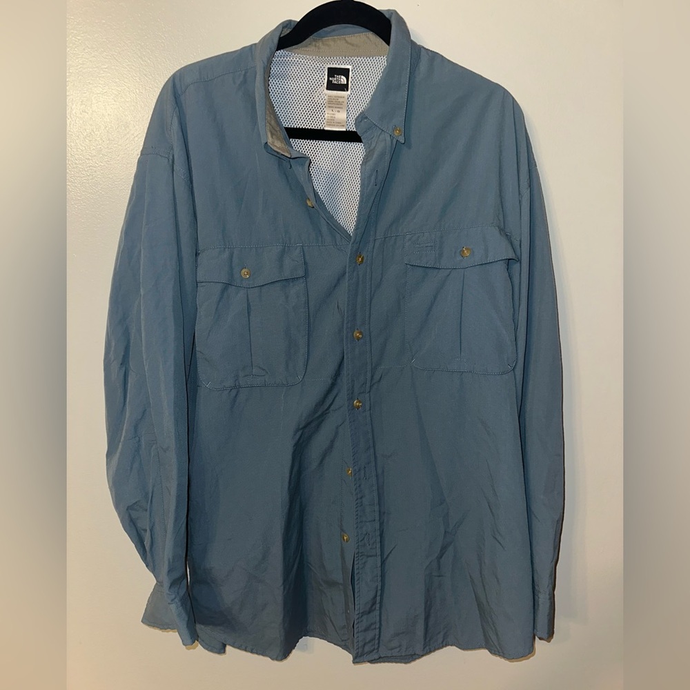 The North Face Men's Light Blue Grey Outdoor Shirt